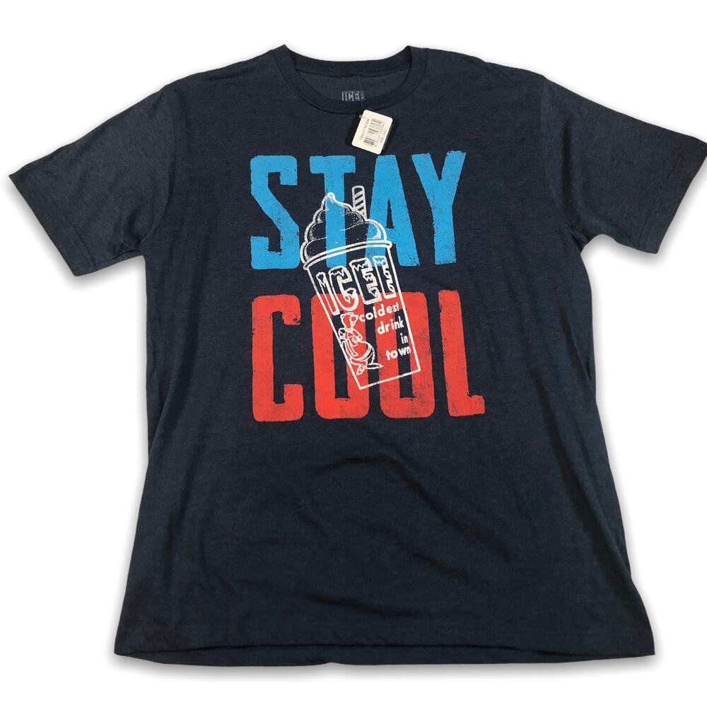 ICEE Stay Cool Polar Bear Graphic Tee Shirt Slushy Spell Out Men's XXL